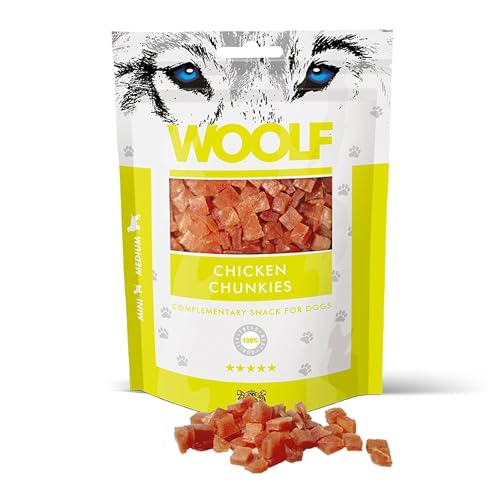 Snack per Cani Naturali Pollo Fresco Premi Addestramento Senza Conservanti Basso Grasso e Alta Digeribilità -Tutte le Razze 100g | WOOLF