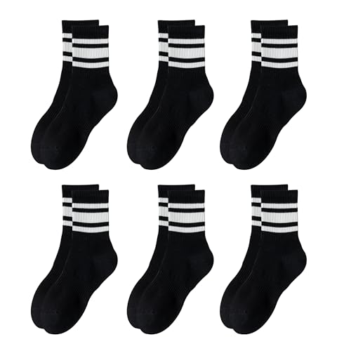 Image of VWU Women Men Crew Socks Cotton Dress Socks Ankle Neutral Casual Gilr Boy Solid Color Crew Socks SIze 5-12