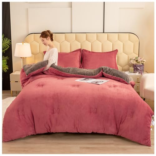ZTGL B,150x200cm(3.5kg), Manta de Terciopelo de Leche Cálida Gruesa, Mantas Pesadas para Cama Doble de Invierno, Núcleo de Edredón Acolchado Microfibra, Edredón de Plumas Color Sólido
