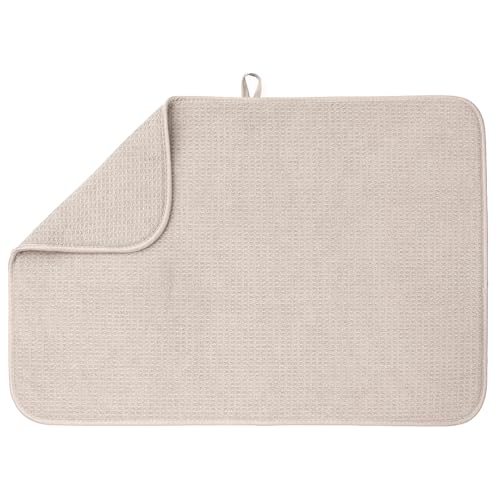 Bellemain XXL Dish Mat Microfiber Dish Drying Mat, Super absorbent (Light Grey, 17" x 24")