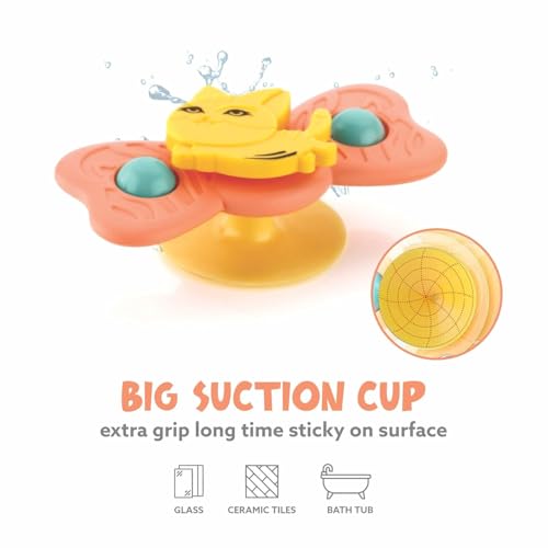 Image of 3PCS Suction Cup Spinner Toys for 6 12 18 Months Old Boy Girl Spinning Tops Bath for Kids Sensory Toys Birthday Gift Table /Window / (Return Gift for Kids)