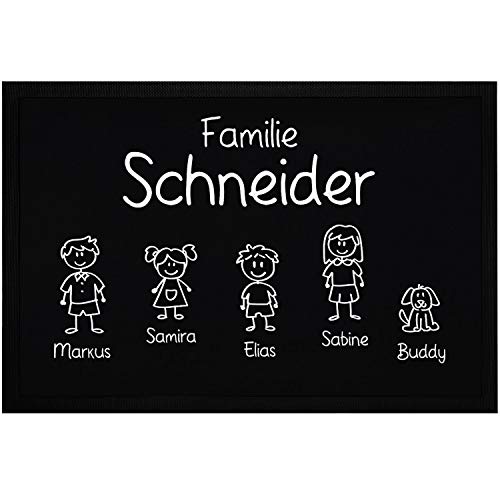 SpecialMe® Fußmatte Familie Nachname Vornamen 1, 2, 3 & mehr...