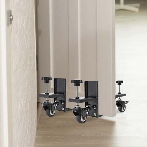 Door Installation Kit, 2 PCS Door Hanging Jig Kit Lifter Dolly Heavy Duty Door Board Dolly with Rotating Wheels for 1-2.375in Thick 1000LBS Door Installation Tool Door Dolly