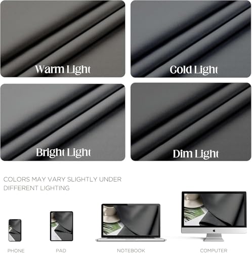 Image of Cortina 80-90% Blackout Solid Window Curtains 5 Feet Set of 2 - Thermal Insulated | Curtain for Living Room | Drapes for Bedroom | (5 Feet, Grey)