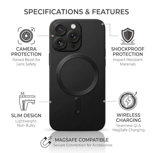 Image of amazon basics Premium Mag-Safe Case for iPhone 11 Pro | Shockproof & Anti-Scratch Cover | Soft Silicone with Wireless Charging | Camera Lens Guard - Black
