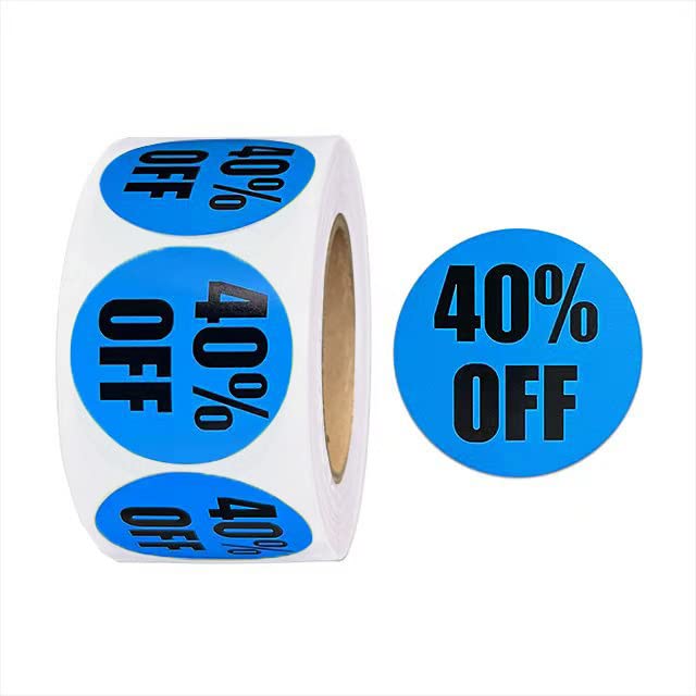 MajorCrafts 500 Labels per roll 2.5cm 1" Percentage Off Sale Promotion Round Sticker Labels (40 Off - V030)