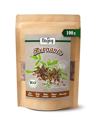 Biojoy Anís estrellado entero BÍO (100 g), adecuado para la preparación té e infusión (Illicium verum)