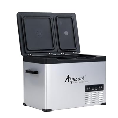Alpicool CHS55 Dual Temperature Control 12 Volt Refrigerator 42 Quart Portable Car Fridge Freezer (-4°F~68°F) for Truck, RV, Boat, Camping and Travel