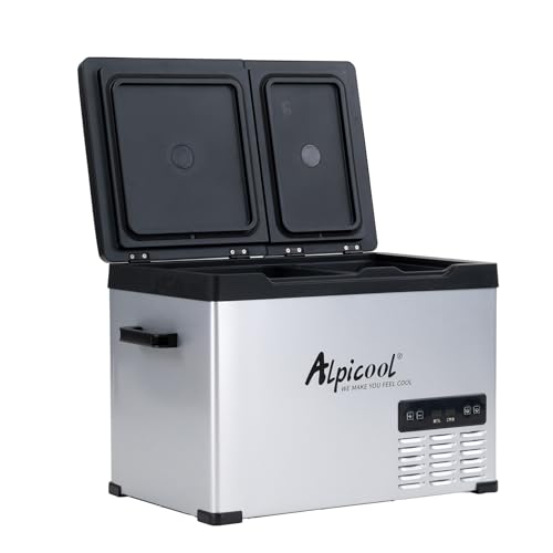 Alpicool CHS55 Dual Temperature Control 12 Volt Refrigerator 42 Quart Portable Car Fridge Freezer...