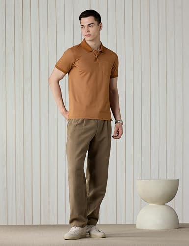 Image of Amazon Brand - Symbol Men Regular Fit Textured Jacquard Polo| Half Sleeves | Available in Plus Size