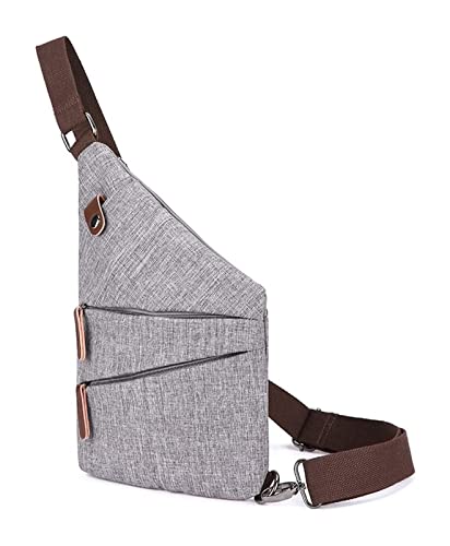 Small Leisure Sling Bag Shoulder Backpack Chest Pack Casual Hiking Rucksack Cross Body Daypack Crossbody(Gray)