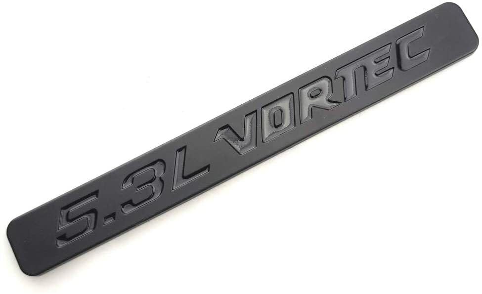 Image of Aimoll 2pcs 5.3l Vortec Hood Emblems Replacement for Z71 GMC Engine Badge Silverado Chrome (All Black)