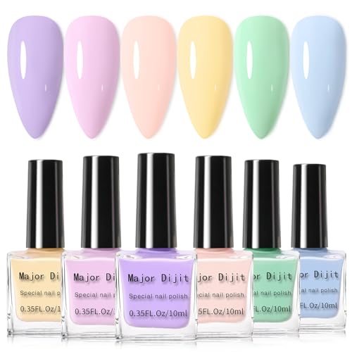 DouborQ 6 Color Nail Polish Set Finger Nail Polish Pack Glossy Toenail Polish DIY Gifts for Women...