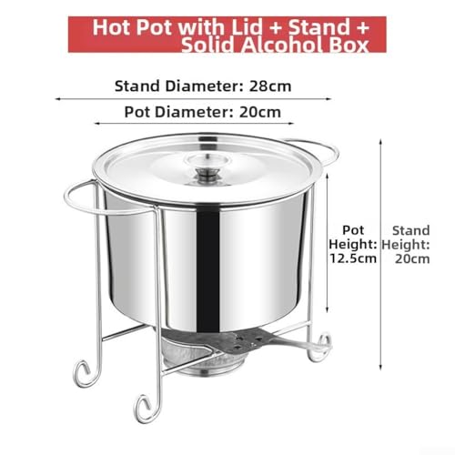 Calentador de buffet redondo recipiente acero inoxidable para servir comida caliente 4