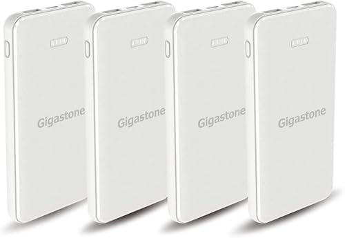 Miniatura 1 de Gigastone Paquete de 4 baterías de doble salida de 10000 mAh con salida USB-A de carga de 5 V/2 A, 10 W y entrada USB-C 5V/2A, con pantalla LED,