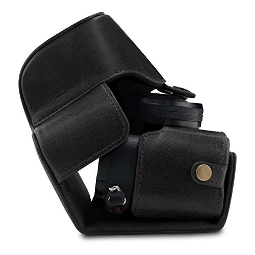 MegaGear MG1646 Ever Ready Genuine Leather Camera Case Compatible with Sony Alpha A6100, A6400 (16-50mm) - Black - Image 2