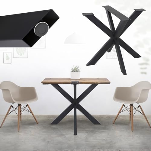 ML-Design Tischgestell Spider 85x71x85 cm, Schwarz, Kreuzgestell Kreuz...