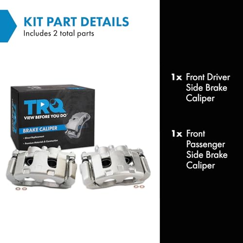 Image of TRQ Front Brake Caliper Set Zinc Coated Brackets Compatible with 2008-2009 Buick LaCrosse 2006-2011 Lucerne 2006-2011 Cadillac DTS 2014-2016 Chevrolet Impala Limited