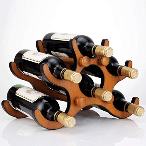 Soporte para botellas de vino de madera sólida miniatura 1