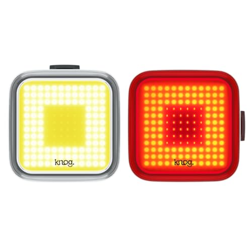 Knog Unisex_Adult Blinder Twinpack Square Front and Rear Light Kit Black One Size