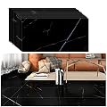 VEELIKE 12"x24" Peel and Stick Floor Tile Black Marble Waterproof Stick on Tile Flooring Self Adhesive Easy to Clean Vinyl Flooring Stickers for Bathroom Kitchen Bedroom Laundry Room Garage 12 Pack