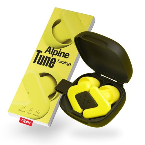 Alpine Tune Bouchons d'Oreilles Pour Concerts & Musique, Protection Auditive 19dB Certifiée, Réduction Du Bruit, Haute Fidélité, Boules Quies, 4 Tailles, Pour...