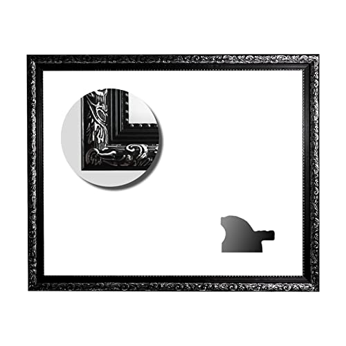 Cadre baroque noir et argent 28x35 cm | Moulure d'exception artisanale - 2