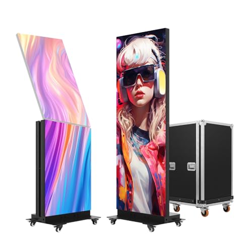 Image of 80 inch P1.86 GOB LED Poster Screen, Foldable LED Digital Signage Display | Flight Case Included,Foldable Spliceable Screen,Publishing System,LANC /WiFi /USB /HDMI, For Commercial Events & Rentals
