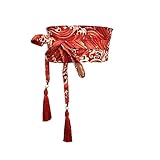 Cinturón kimono tradicional japonés para mujer, corsé con borlas, patrón de ondas azules, cinturón ancho, Yukata, grulla Haori Obi, cinturones asiáticos, 1, 15cm width