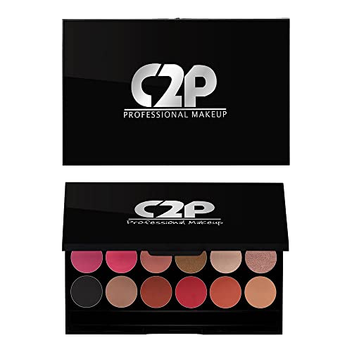 Image of C2P Pro Deep Rose 18-Color Eyeshadow Palette-Highly Pigmented, Long-Lasting, Matte & Shimmer Versatile Shades for Any Look, Vegan and cruelty-free