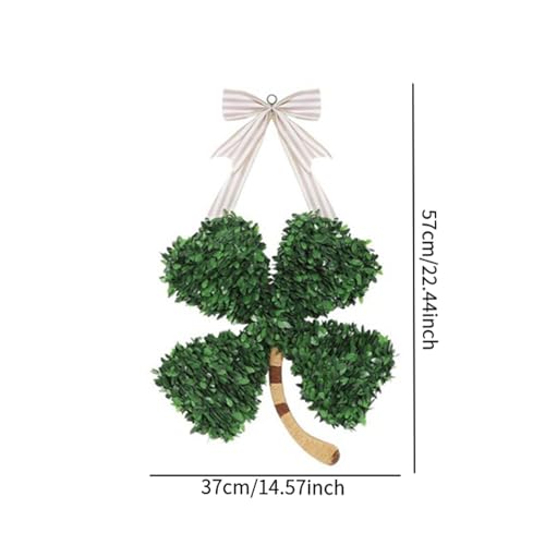 Tachiuwa Door Swag Saint Patricks Day Decoration Hanger Decor Shamrock Wreath Wall Hanging Garland for Party Favors Farmhouse Country