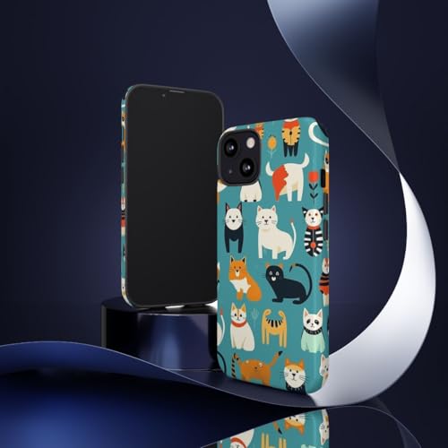 Coque iPhone 13 rigide chat coloré brillante protection téléphone portable Apple rigide - 2