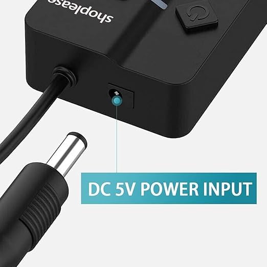 Image of 7-Port USB 3.0 with Switches | USB Power Hub & Multi-Device High Speed Charging Station | LED Indicators | 1FT Cable for PC, Laptop, Mac, Printer