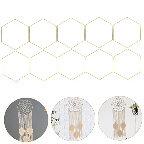 Aros de atrapasueños hexagonales para evitar estructuras endebles en centros de mesa DIY 8