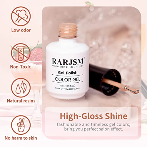 Rarjsm Milky Rose Gel Nail Polish Led Uv Gel Soak Off Clear Nude Pink French Manicure Light Pink Jelly Nail Gel Polish Varnish Curing Requires 1Pcs 15Ml For Home Salon Nail Art Diy #TOP3