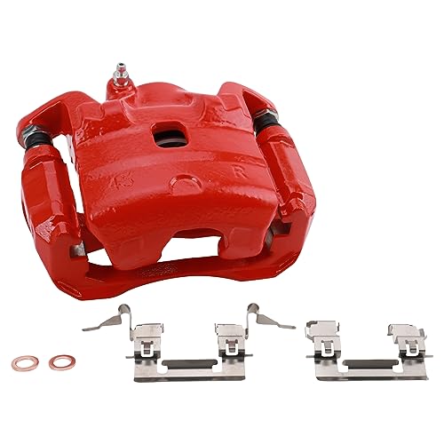 Image of TRQ Performance Front Driver and Passenger Side Brake Caliper Set Caliper Brackets Hardware Compatible with 07-09 Nissan Altima 07-10 Sentra SE-R 07-08 Sentra SE-R Spec V