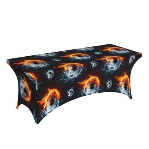 PPIKTC Washable Spandex 6FT Tablecloth Soccer Ball Design