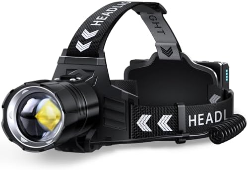 FINICO Rechargeable LED 𝐑𝐞𝐝 𝐋𝐢𝐠𝐡𝐭 Headlamp 99000 High Lumens