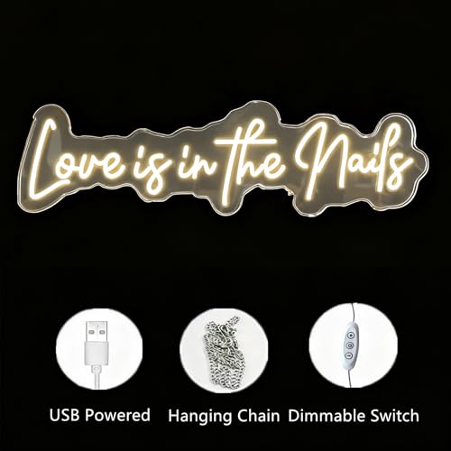 Image of Love is in the Nails Neon Sign for Wall Decor