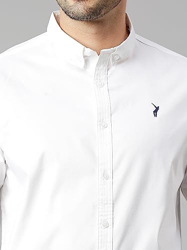 Image of Thomas Scott Men's Cricket Club Collection Classic Regular Fit Twill Shirt | 100% Cotton Long Sleeve Solid Shirt with Button Down Collar (Available in Plus Size)
