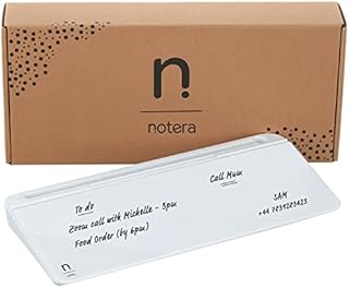 Notera Wedge Small Desktop Glass Whiteboard - Great Desk Organiser and Desk Accessory for Home Or Office - Never Need Sticky Notes Or Note Pads Again (Small (40cm), Brilliant White)