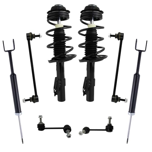Image of TRQ Front and Rear Suspension Kit Complete Strut & Coil Spring Assembly Shock Absorber Sway Bar Stabilizer Link Compatible with 2013-2016 Dodge Dart