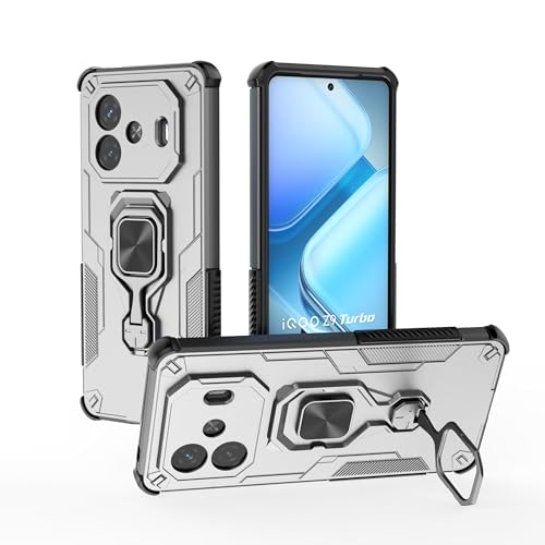 X}zP[X Ή@ for Vivo IQOO Z9 Turbo/iQOO Neo 10R 5G / Y200 GT CJ[}Eg LbNX^h ϏՌEϗ Jی yPC+TPUz2 in 1Jo[ Grey