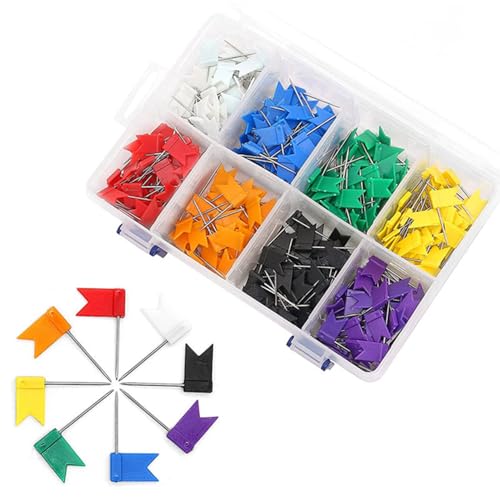 Juego de 400 pines coloridos para mapas y tableros de corcho 2