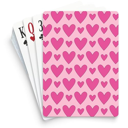Naipes de poker tamaño estándar diseño corazones rosa