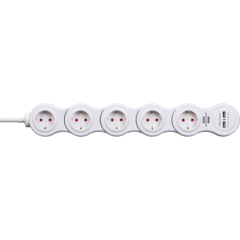BRENNENSTUHL 1155350210 - Base múltiple maniobrable Vario-Power Con puertos USB