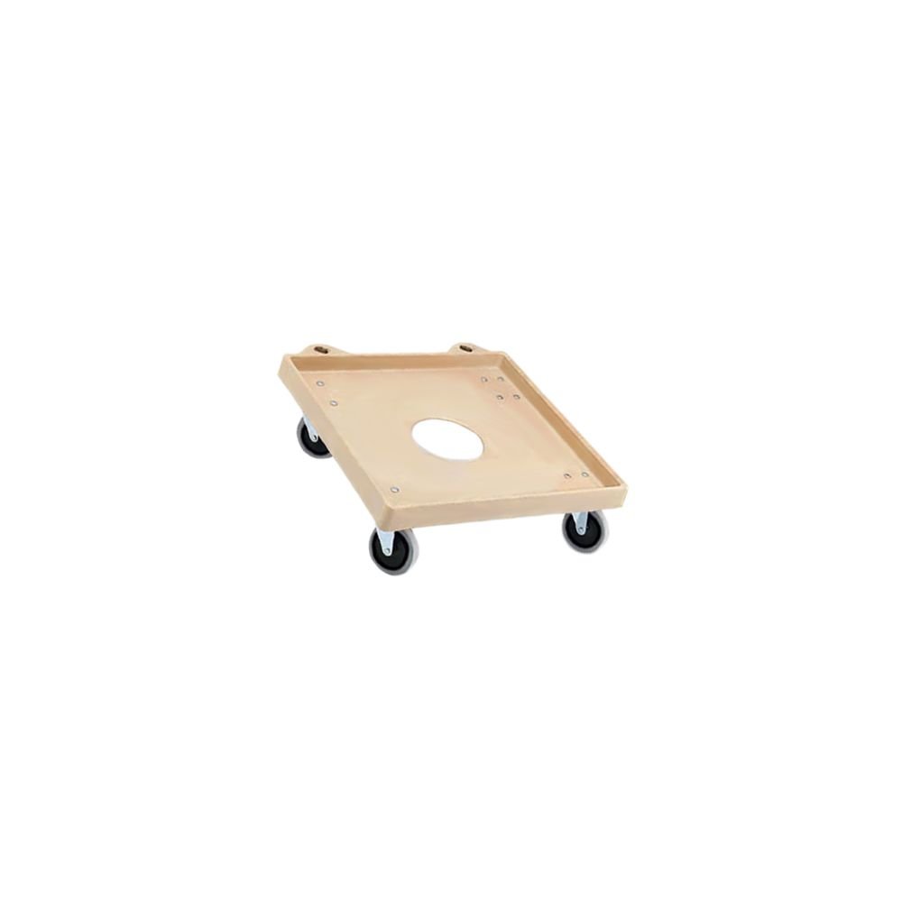 Plastic Rack Dolly w/ 2 Swivel and 2 Fixed Casters by Vollrath – Plastic, Beige, Model 52292