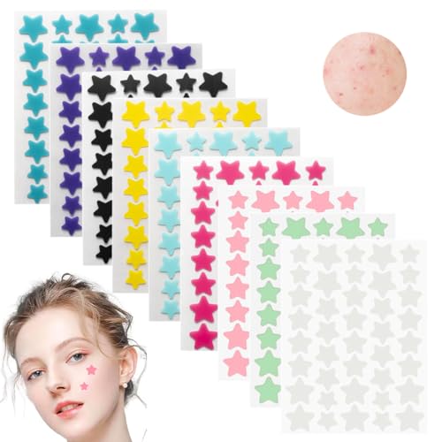 KIRZAX 360 PCS Parches para Acné Invisibles Hidrocoloides,Parches Para Granos, Diurno Y Nocturno En Uno Absorbentes Parches, Parches Acne Pueden Deshacerse Acné Rápidamente,9 Colores