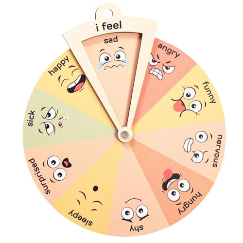Gefühlsrad – Werkzeug zum emotionalen Lernen, für psychische Gesundheit, Hilfe zur Erkennung von Emotionen, Aktivität im Klassenzimmer | Gefühlsrad aus Holz für Kinder, Schultherapie, soziales u