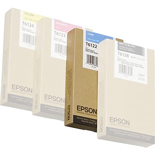 Epson T6122 Cartouche d'encre d'origine Cyan220Ml